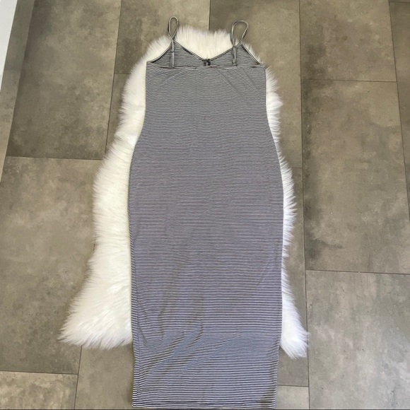 Shein black white striped button front midi dress Large - Picture 4 of 7